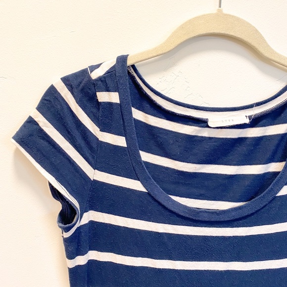 Navy Striped Bodycon Midi Dress - Picture 2 of 3